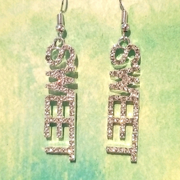 3 for $15 Silver Sweet Rhinestone Earrings - Picture 2 of 4